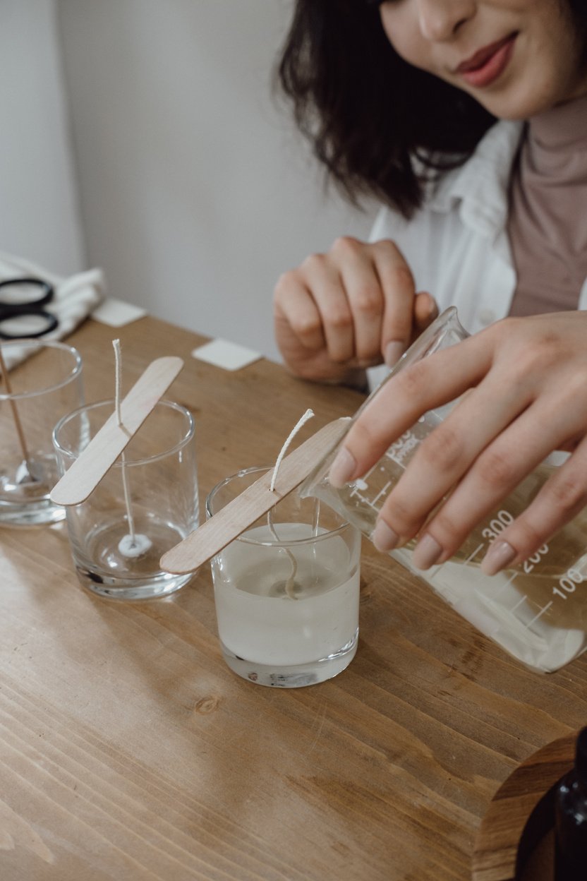 Woman Making Candles